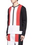 Front View - Click To Enlarge - NEIL BARRETT - Colour-block neoprene sweatshirt