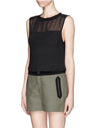 Front View - Click To Enlarge - ALICE & OLIVIA - Leather panel top
