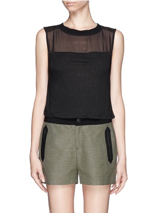 Main View - Click To Enlarge - ALICE & OLIVIA - Leather panel top