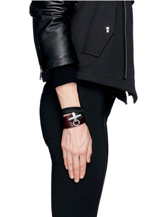 Figure View - Click To Enlarge - GIVENCHY - 'Obsedia' triple wrap pony hair leather bracelet