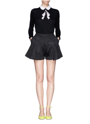 Figure View - Click To Enlarge - ALICE & OLIVIA - Detachable collar bow intarsia sweater