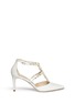 Main View - Click To Enlarge - RENÉ CAOVILLA - Faux pearl flower crystal strap leather pumps