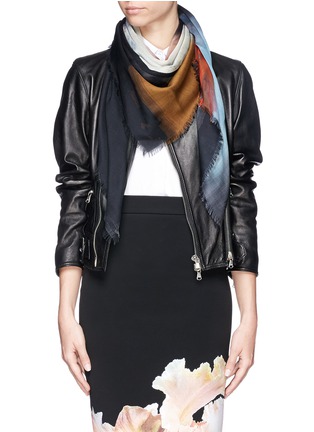 Figure View - Click To Enlarge - GIVENCHY - Madonna halo print silk-wool scarf