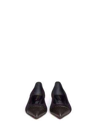 Figure View - Click To Enlarge - SERGIO ROSSI - 'Siren' perforated toe cap suede flats
