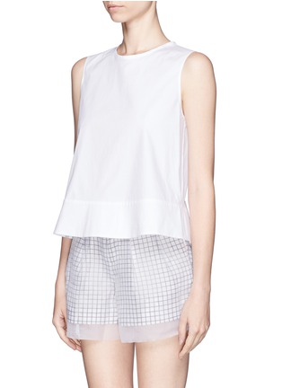Front View - Click To Enlarge - THEORY - 'Dayne' crop sleeveless top