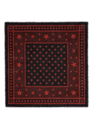 Detail View - Click To Enlarge - GIVENCHY - Star and stud print wool scarf