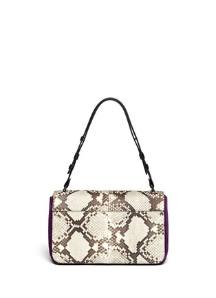 Back View - Click To Enlarge - PROENZA SCHOULER - PS Courier large suede and python leather bag