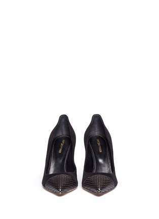 Figure View - Click To Enlarge - SERGIO ROSSI - 'Siren' perforated toe cap suede pumps