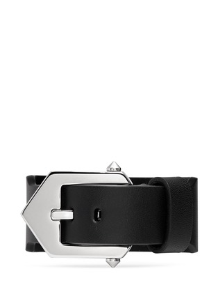Back View - Click To Enlarge - GIVENCHY - Star stud triangle buckle leather bracelet