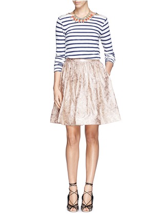 Figure View - Click To Enlarge - ALICE & OLIVIA - 'Pia' lurex floral jacquard pouf skirt