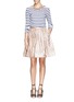 Figure View - Click To Enlarge - ALICE & OLIVIA - 'Pia' lurex floral jacquard pouf skirt