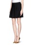 Front View - Click To Enlarge - ALICE & OLIVIA - 'Chatley' eyelet knit flare skirt