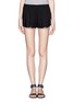 Main View - Click To Enlarge - ALICE & OLIVIA - Leather trim jogging shorts