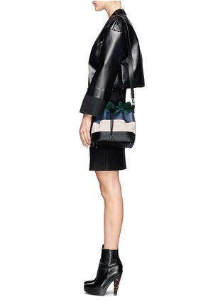 Figure View - Click To Enlarge - PROENZA SCHOULER - Medium colourblock suede and leather bucket bag
