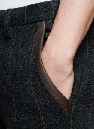 Detail View - Click To Enlarge - KOLOR - Sheepskin wool check pants