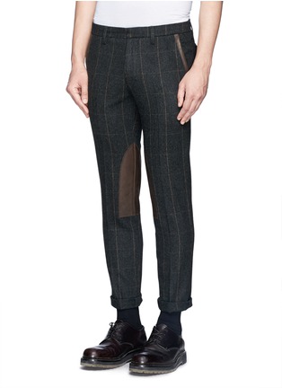 Front View - Click To Enlarge - KOLOR - Sheepskin wool check pants