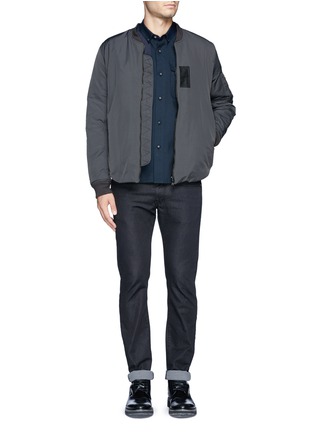 Figure View - Click To Enlarge - WHITE MOUNTAINEERING - Felted knit back twill shirt