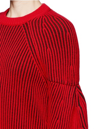 Detail View - Click To Enlarge - GIVENCHY - Contrast rib knit sweater