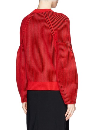 Back View - Click To Enlarge - GIVENCHY - Contrast rib knit sweater