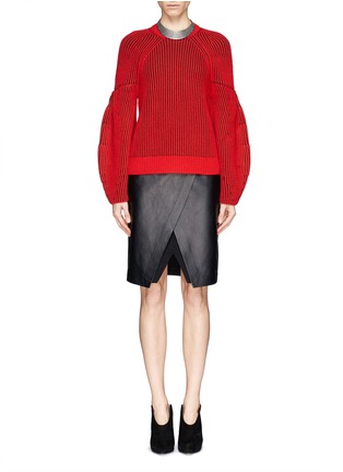 Figure View - Click To Enlarge - GIVENCHY - Contrast rib knit sweater