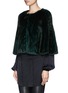 Front View - Click To Enlarge - YVES SALOMON - Mink cropped capelet jacket