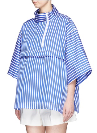 Front View - Click To Enlarge - PORTS 1961 - Oversized detachable hem stripe twill zip top