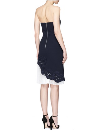 Back View - Click To Enlarge - COMME MOI - Lace underlay cutwork embroidery crepe strapless dress