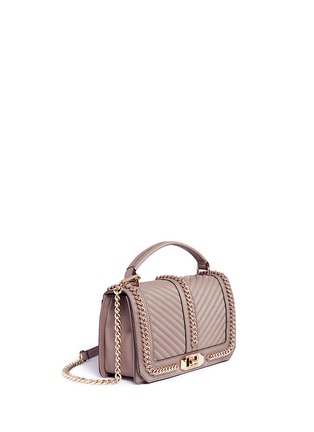 Detail View - Click To Enlarge - REBECCA MINKOFF - 'Love' curb chain quilted leather crossbody bag