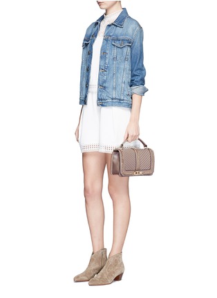 Front View - Click To Enlarge - REBECCA MINKOFF - 'Love' curb chain quilted leather crossbody bag