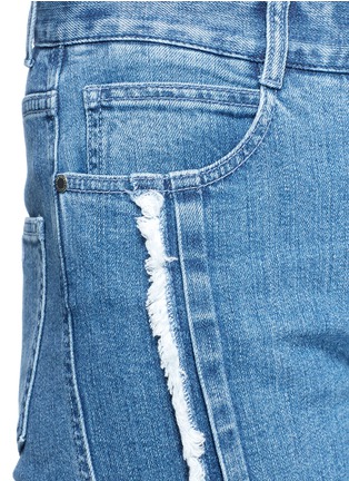 Detail View - Click To Enlarge - STELLA MCCARTNEY - Frayed seam cropped boyfriend jeans