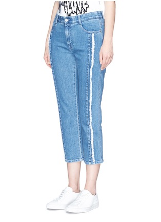 Front View - Click To Enlarge - STELLA MCCARTNEY - Frayed seam cropped boyfriend jeans