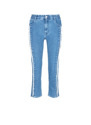 Main View - Click To Enlarge - STELLA MCCARTNEY - Frayed seam cropped boyfriend jeans