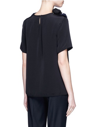 Back View - Click To Enlarge - VICTORIA, VICTORIA BECKHAM - 3D flower silk crepe top