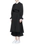 Figure View - Click To Enlarge - CHICTOPIA - Pintuck cuff belted wool twill trench coat