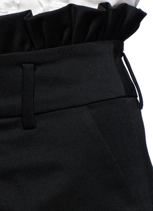 Detail View - Click To Enlarge - CHICTOPIA - Ruffle trim foldup cuff wool culottes