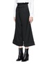 Front View - Click To Enlarge - CHICTOPIA - Ruffle trim foldup cuff wool culottes