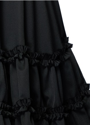 Detail View - Click To Enlarge - CHICTOPIA - Ruffle trim wool twill flared skirt