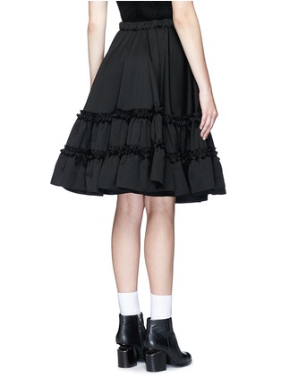 Back View - Click To Enlarge - CHICTOPIA - Ruffle trim wool twill flared skirt