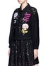 Front View - Click To Enlarge - CHICTOPIA - Mixed patch cropped guipure lace shirt