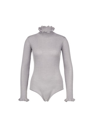Main View - Click To Enlarge - CHICTOPIA - Ruffle turtleneck rib knit bodysuit