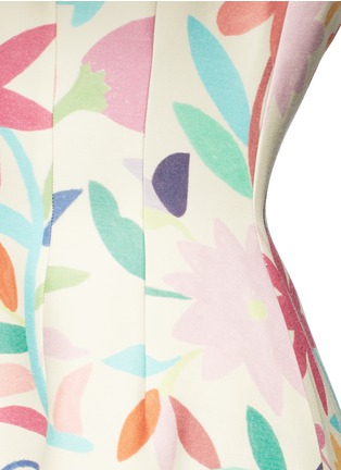 Detail View - Click To Enlarge - CHICTOPIA - Floral V-back wool-blend flared dress