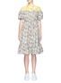 Main View - Click To Enlarge - CHICTOPIA - Forest print ruffle hem V-back dress