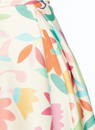 Detail View - Click To Enlarge - CHICTOPIA - Floral print wool blend flared skirt