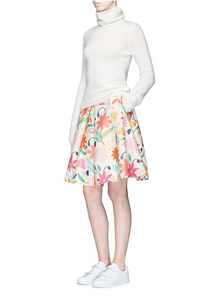 Figure View - Click To Enlarge - CHICTOPIA - Floral print wool blend flared skirt