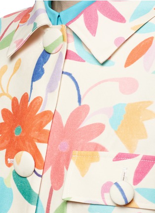 Detail View - Click To Enlarge - CHICTOPIA - Floral print pocket wool-silk jacket
