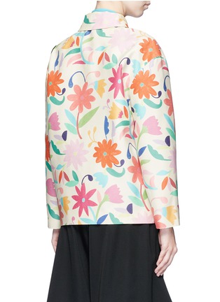 Back View - Click To Enlarge - CHICTOPIA - Floral print pocket wool-silk jacket