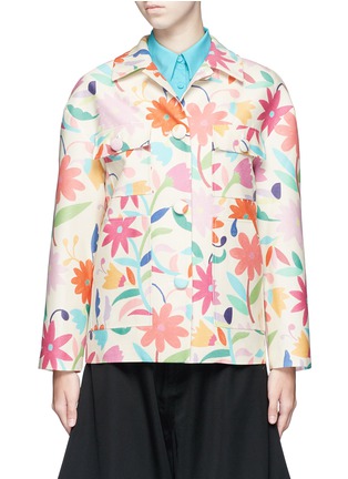 Main View - Click To Enlarge - CHICTOPIA - Floral print pocket wool-silk jacket