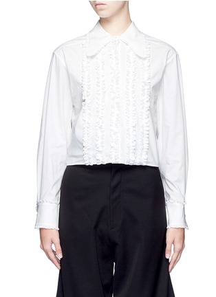Main View - Click To Enlarge - CHICTOPIA - Ruffled front cotton poplin shirt