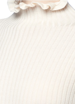 Detail View - Click To Enlarge - CHICTOPIA - Ruffled turtleneck rib knit bodysuit