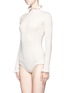 Front View - Click To Enlarge - CHICTOPIA - Ruffled turtleneck rib knit bodysuit
